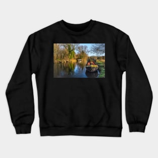 Narrowboats At Woolhampton Crewneck Sweatshirt